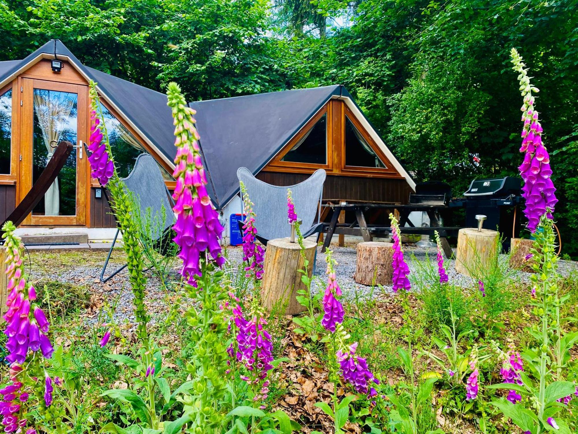Chalet Tropical Avec Bain A Bulles - In The Woods Gesves Eksteriør billede